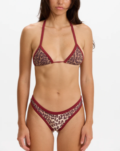 Bikini personnalisé OEM pour femmes, imprimé léopard audacieux, deux pièces, haut triangle, coupe haute, liens ajustables, maillot <span class=keywords><strong>de</strong></span> <span class=keywords><strong>bain</strong></span> durable - Product Image 2