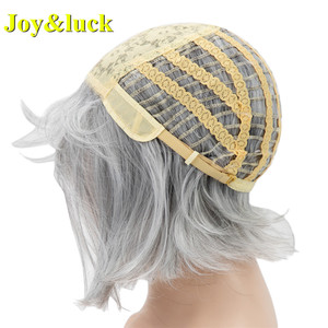 Perruque Bob Cosplay synthétique avec <span class=keywords><strong>frange</strong></span> — noble, perruques courtes lisses pour femmes en coton avec reflets bruns, blondes dorées, vente en gros - Product Image 6