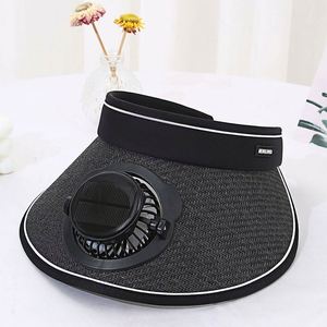 Sombrero de Paja de Ala Ancha con Ventilador Solar USB para Mujer, Protección UV, Velocidad de Ventilación Ajustable, Hebilla Elástica, Deportivo - Product Image 6
