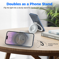 Support de Téléphone Magnétique avec Lumière Selfie Rechargeable et Convertible pour TikTok, Vlog, Zoom, Maquillage, avec Fonction de Recharge