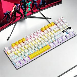 Wired Gaming Keyboard Three Color Splicing Light Up Mechanical Feeling Keyboard Desktop <b>Computer</b> <b>Accessories</b> - Product Image 6