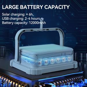 Lámpara Solar LED Plegable Multifuncional de 12000mAh, Resistente al Agua IP66, Portátil, Ahorro de Energía, Recargable con Panel Solar para Exteriores y Camping - Product Image 4