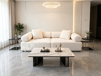Komprimierbares Modulares 2-Sitzer Stoffsofa mit Abgerundeten Dicken Armlehnen Modernes Wohnzimmer-Sofa für Hotel Apartment Großhandel