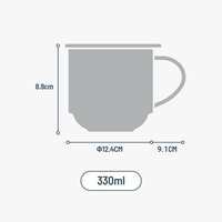 Mug de table isotherme à double paroi en acier inoxydable 304 avec interrupteur coulissant facile, empilable, pour bureau et usage quotidien