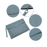 Pochette en cuir pour documents avec sangle de poignet, housse pour ordinateur