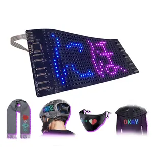 Wireless Flexible LED Display Lighted RGB Color LED Text Screen Super-thin Soft LED Panel For Hats Mask Bags Shoes T-Shirts