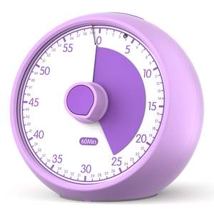 Minuteur visuel pour enfants 60 minutes - Compte à rebours avec alarme optionnelle, outil de concentration pour l'autisme, gestion du temps pour les <span class=keywords><strong>devoirs</strong></span> - Product Image 6