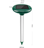 Piquet de dissuasion pour animaux à impulsions sonores vibrantes, en ABS écologique, pour utilisation en extérieur, jardin, ferme, taupes, gophers, campagnols, souris