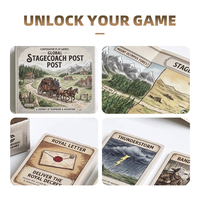 Étui magnétique à rabat avec compartiment secret, jeu de société d'exploration interactive tactile sur le thème des cartes et jetons vintage