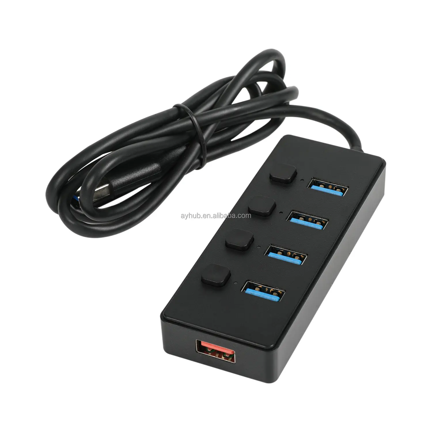 Harga pabrik 5 in 1 USB A Hub dengan 4 Port USB 3.0 dan 1 Port USB 2.0