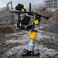 مدك اهتزازي NEWLAND RM60 لضغط التربة في أساسات الطرق وملء الخنادق ومواقع البناء بقوة ضغط 9.8 كيلو نيوتن