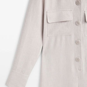 Vente en gros de combinaisons modernes et sexy de grande taille pour femmes <span class=keywords><strong>combishort</strong></span> à manches longues en lin au design personnalisé combinaison de grande taille pour femmes - Product Image 5