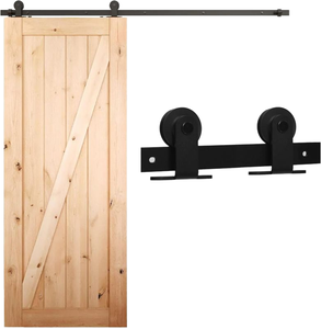 Puerta Corredera de Granero de Acero al Carbono Negro, Plegable, de Alta Calidad, Duradera, Insonorizada, con Cierre Suave, de 6.6 Pies de Altura, Personalizada, Moderna, con 1 Año de Garantía - Product Image 1