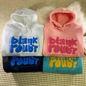 OEM Custom Manufacturers Pull-over surdimensionné en coton léger Bulle de mousse Sweat à capuche avec impression 3D pour hommes