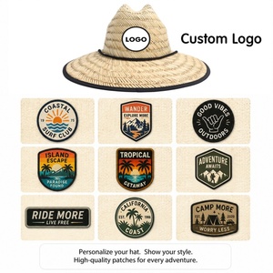 Custom Patch logo Bottom Print <b>Summer</b> Lifeguard <b>Straw</b> <b>Hat</b> Wholesale Sun Fishing <b>Straw</b> lifeguard <b>Hat</b> for Sun Protection - Product Image 4