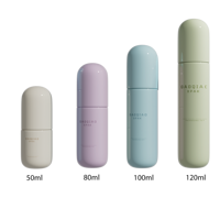 Flacon pompe vaporisateur en PET de luxe pour cosmétiques, huiles capillaires et lotions corporelles, impression sérigraphique, 50/80/100/120 ml, pour emballage de soins personnels