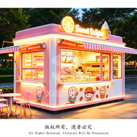Nouveau Kiosque de Magasin de Desserts Modulaire en Acier Préfabriqué de 20 Pieds avec Vitrine, Compartiment et Évier