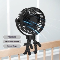 Mini ventilateur pieuvre à clipser rechargeable par USB créatif Nouvelle poussette pour bébé Appareil portatif d'extérieur Électronique grand public durable