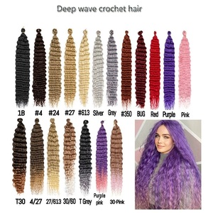 Paquete de extensión de cabello trenzado sintético de onda profunda de 22 pulgadas Peluca rizada de onda oceánica - Product Image 2