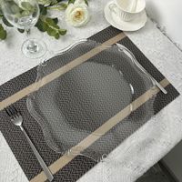 Assiette de présentation décorative en plastique or rose, style rétro et luxueux, pour la mise en table de banquets d'hôtel et de mariages