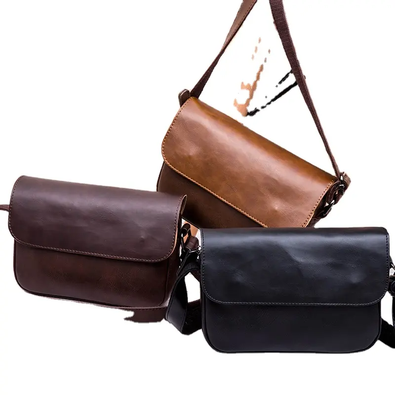 New edition men's satchel leather bag Men's single shoulder bag PU bag