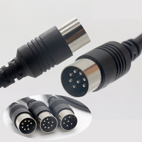 Maßgefertigtes Mini-DIN-Kabel für Audio VR Gaming DVD-Player Mikrofon 13-Pin Stecker-Buchse 24-28 AWG 5mm Geflochtene Abschirmung PVC-Ummantelung