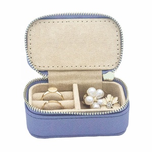 travel jewellery collected box mini textured pu leather ring necklace portable case