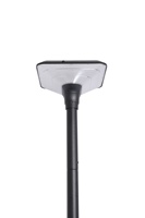 Lampe solaire LED IP65 en aluminium pour jardin avec panneau solaire monocristallin, capteur de lumière et support sur poteau pour usage résidentiel extérieur