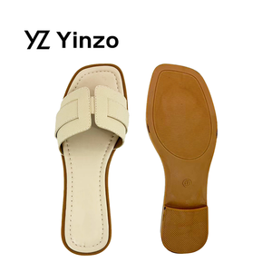 Sandalias Planas para Mujer 2026, Punta Cuadrada, Correa <span class=keywords><strong>en</strong></span> H, Parte Superior de PU, Antideslizantes, Resistentes al Desgaste, Suela Suave, Casuales, para Playa, Uso Diario - Product Image 1