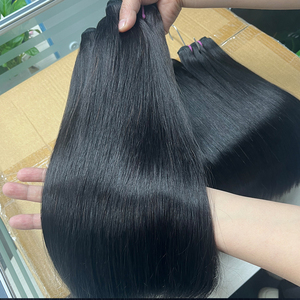 Vente en gros d'extensions de cheveux humains droits vierges indiens bruts Remy vendeurs de paquets de tissages super doublement étirés - Product Image 1