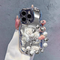 Coque de téléphone portable en TPU antichoc avec bracelet pour iPhone 16 Pro 15 14, motif de dessin animé mignon de fleurs et de papillons, fabriquée par BAILI