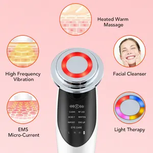 KKS Beauti Product Facial Lift Massager Skin Rejuvenation 7 In 1rf Ems Face Lift Led Red Light Therapy Beauty Device Machine