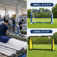 Buts de football pliables en aluminium Aiju de haute qualité 4x2,5 FT/5x3 FT bleus, montage facile, portables pour l'entraînement des enfants en intérieur et en extérieur