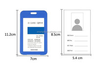 Porte-badge personnalisé en plastique rigide coloré pour carte d'identité, personnel de travail, porte-badge transparent double face