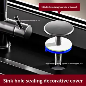 ฝาครอบรูอ่างล้างหน้าแบบยาวสไตล์อเมริกันทำจากทองเหลือง พร้อมฝาปิดซีลสำหรับก๊อกน้ำและรูจ่ายสบู่ - Product Image 5