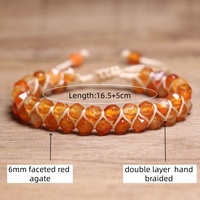 Bracelet en macramé double facetté en unakite naturelle de 6 mm pour la croissance spirituelle, bijou en cristal pour la guérison des douleurs émotionnelles, vente en gros