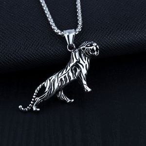 Collar con Colgante de Tigre Dominante para Hombre, Chapado en Oro sobre Plata, Estilo Hip Hop, para Fiesta de Compromiso - Product Image 1