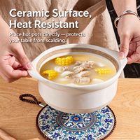Sous-plat en céramique résistant à la chaleur, style bohème, pour casseroles, assiettes, bols et tasses, pour la maison, les restaurants, les hôtels et les cafés