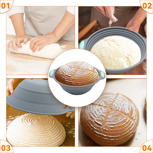 Linh Hoạt Có Thể Gập Lại Silicone Banneton Bánh Mì Chống Giỏ Hình Bầu Dục Sourdough Nướng Giỏ Cho Bánh Mì Làm Dễ Dàng Để Làm Sạch Lưu Trữ - Product Image 3