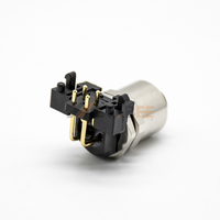 Connecteur M12 à montage sur panneau, écrou arrière, codage A, 4 ou 5 broches, à angle droit, pour PCB, à souder, mâle, circulaire, pour capteur