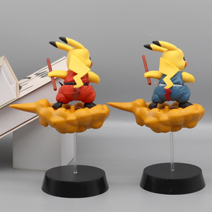 2 piezas de dibujos animados Pika Chu & Goku DBZ acción tablero decoraciones PVC Anime juguetes de nube en la nube - Product Image 5