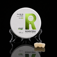 Disque de fraisage céramique pré-coloré Rondcera Pro-ML 5D en forme de D, 800MPa-1350MPa, pour structures complexes