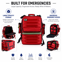 Tas Ransel Darurat Logo Kustom Grosir Panel Surya USB Anti Maling Tahan Air Pertolongan Pertama Luar Ruangan Penyelamatan Bencana