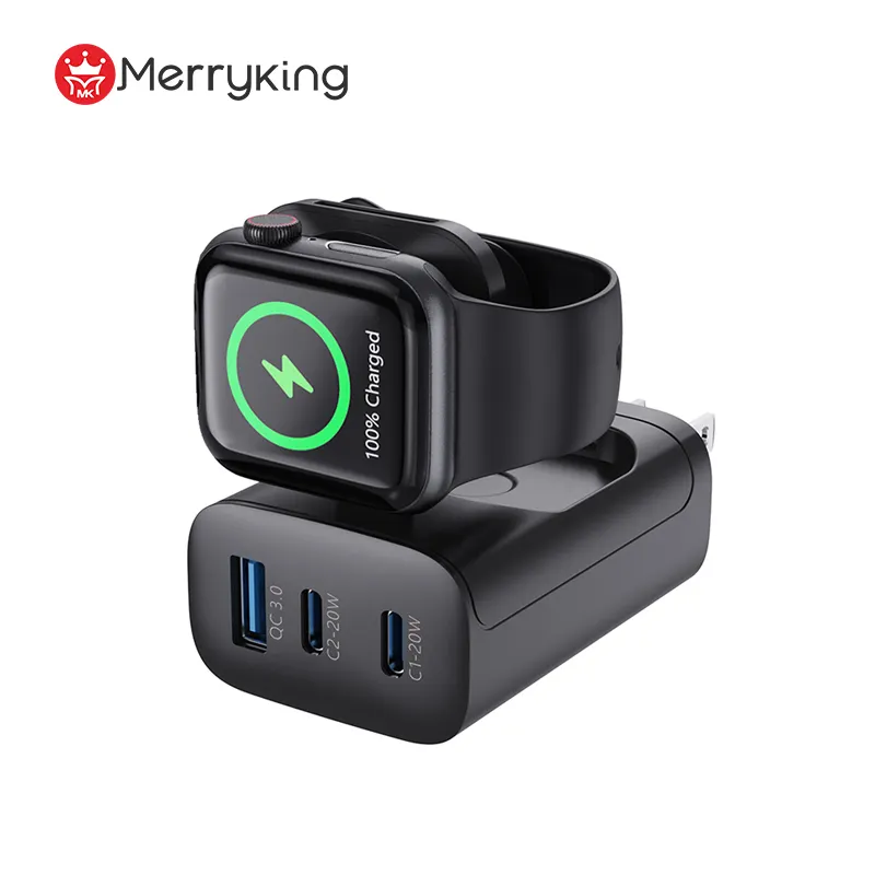 Customized Logo EU Plug CE EAC ROHS Smart Watch Portable Charger Wireless Charger for Watch Airpods and Phones