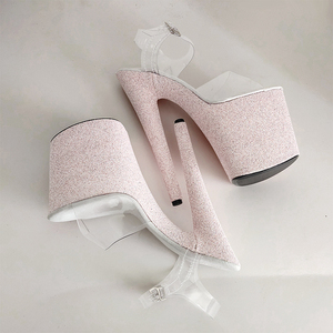 <span class=keywords><strong>Polvere</strong></span> Flash esotica 20cm elegante Peep Toe sposa Party Platform sandali 8 pollici Sexy Fetish modello Nightclub Pole Dance scarpe Queen - Product Image 5