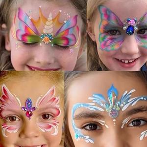 प्यारा diy भौं और माथे का टैटू स्टिकर किशोरों और बच्चों के लिए प्रीटी लड़कियों के चेहरे के टैटू - Product Image 2