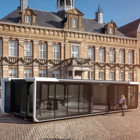 Petite maison conteneur en acier à double expansion pour bureaux mobiles pour studios, villas, appartements ou toilettes