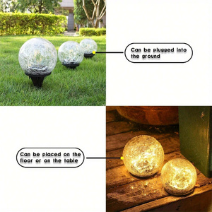 Globe Solar Lights Décoration extérieure Lampe de pelouse à atmosphère sphérique dans le sol Paysage Jardin Extérieur <span class=keywords><strong>Solaire</strong></span> Luz Led Pathway Lights - Product Image 4