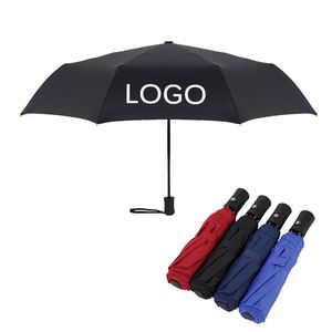 Cheap Custom logo Printed Portable Rain Automatic Windproof Umbrella with logo Outdoor Folding Umbrella