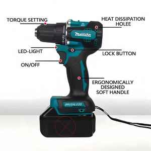 Perceuse électrique à haute fréquence LED <span class=keywords><strong>de</strong></span> haute qualité, visseuse à percussion légère, vitesse variable, perçage max. 13 mm, OEM - Product Image 3